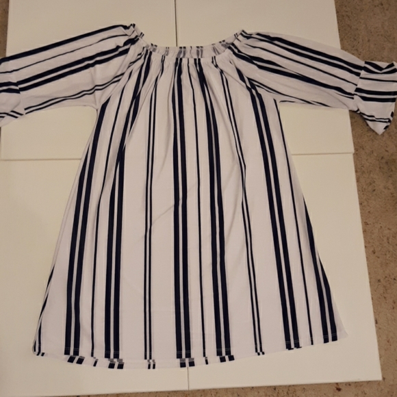 no name Tops - Long dress top blue and white striped
